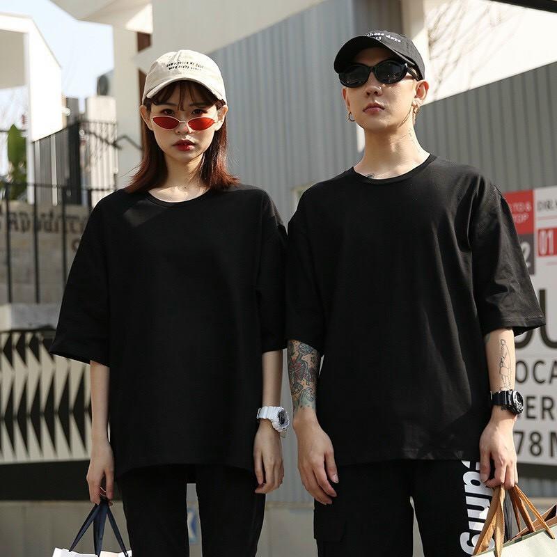 Áo thun nam nữ unisex tay lỡ trơn chất thun co giãn 4 chiều