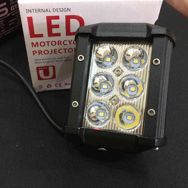 Đèn phụ kiện LED C6 chế độ cho xe máy, ô tô với 2 màu sáng Vàng , Trắng Dùng điện 12V, Công suất 18W - A91 A90