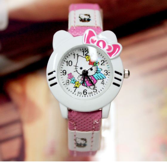 Đồng hồ trẻ em hình hello kitty cho bé gái - kitty1hongdo