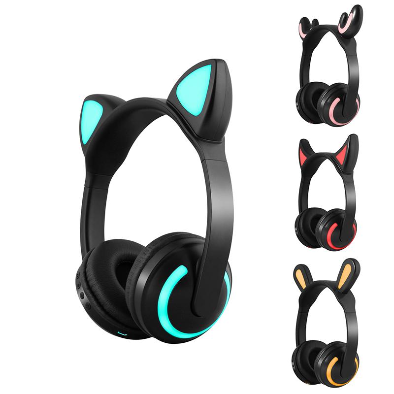 ZW-19 nữ tai nghe Tai nghe Bluetooth Tai nghe không dây Cosplay Tai Flash Hươu cổ tích thỏ tai Mèo HIFI cho bé gái Tặng