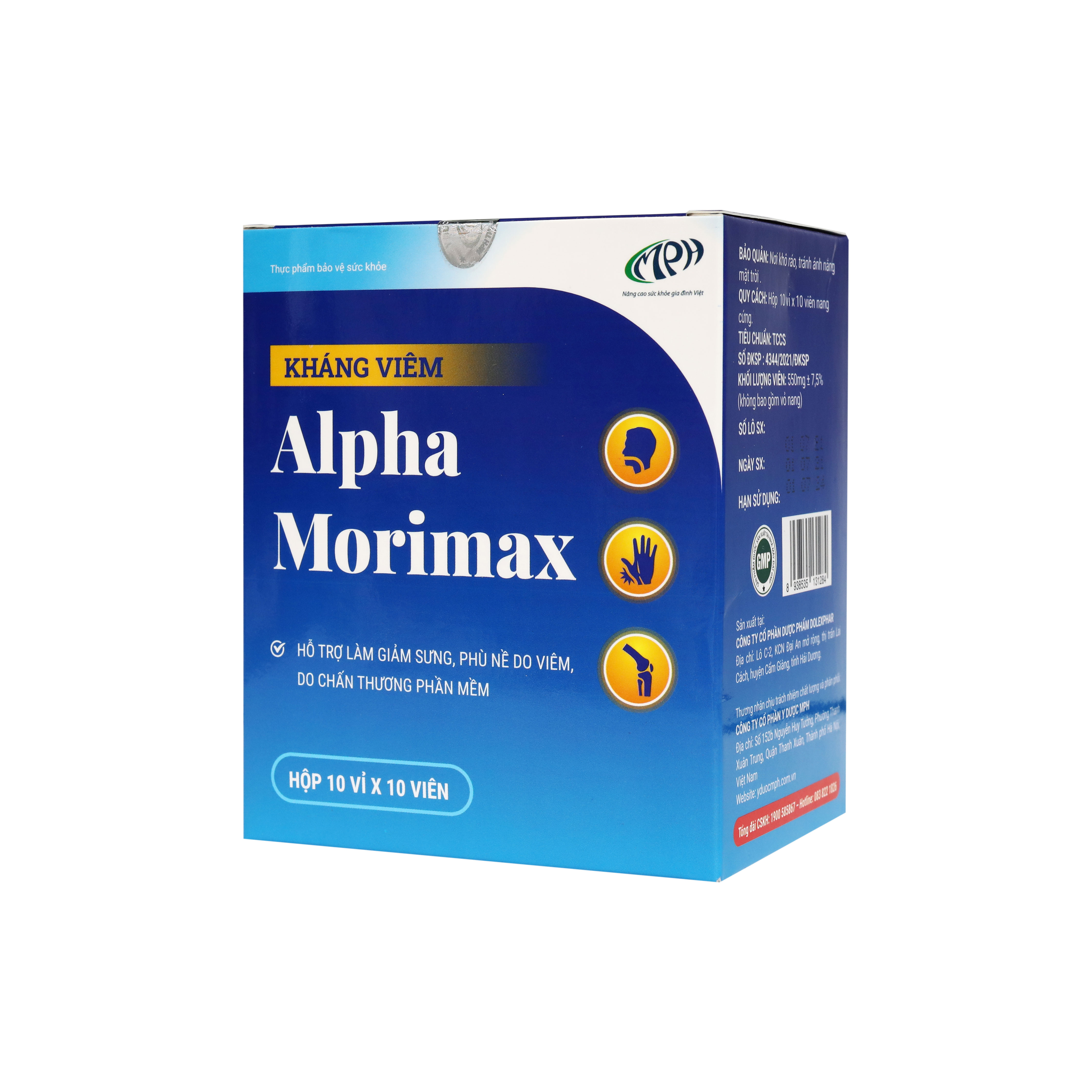 Alpha Moriamax hỗ trợ giảm viêm họng, viêm cơ mềm, viêm khớp