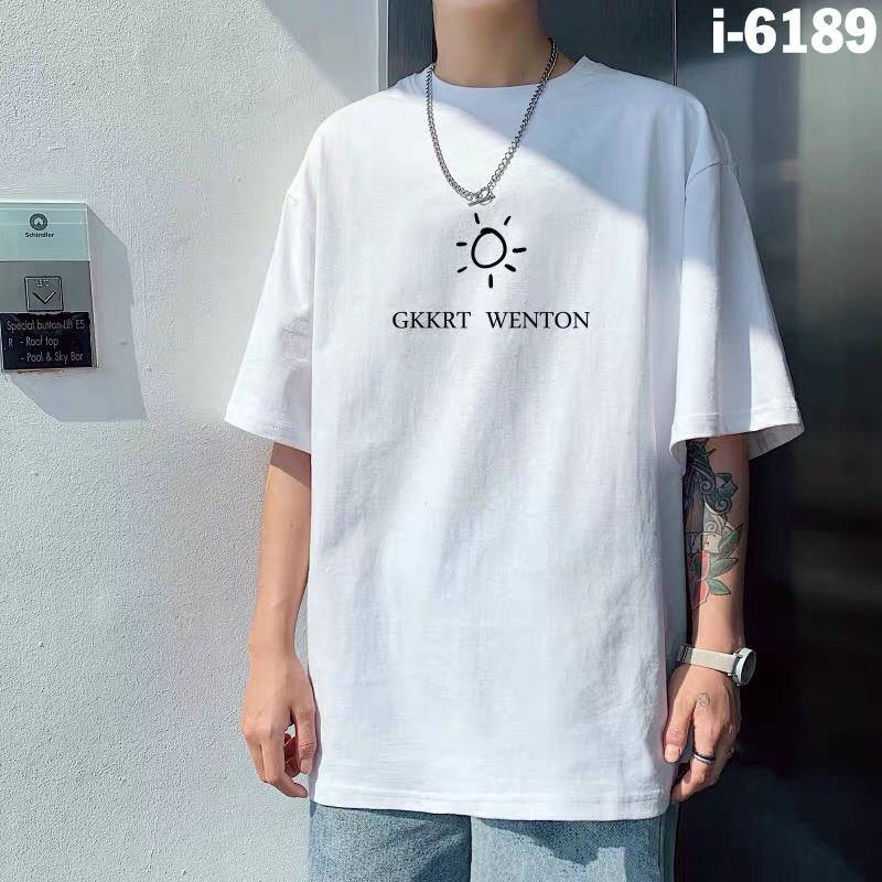 Áo Thun Nam Unisex Màu Trắng In Mặt Trời BASIC