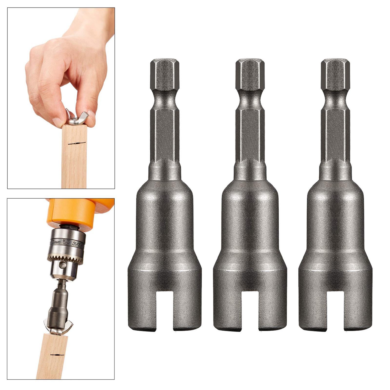 3x 1/4" Hex Shank Wrench Drive Socket Drill Adapter Socket Extension Bit Set
