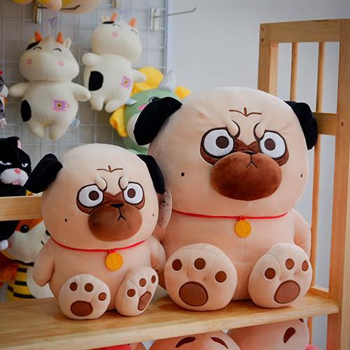 Gấu Bông Chó Pug Mặt Quạo Cao Cấp Dễ Thương To Cute Đẹp Size 30 - 40 - HUMI