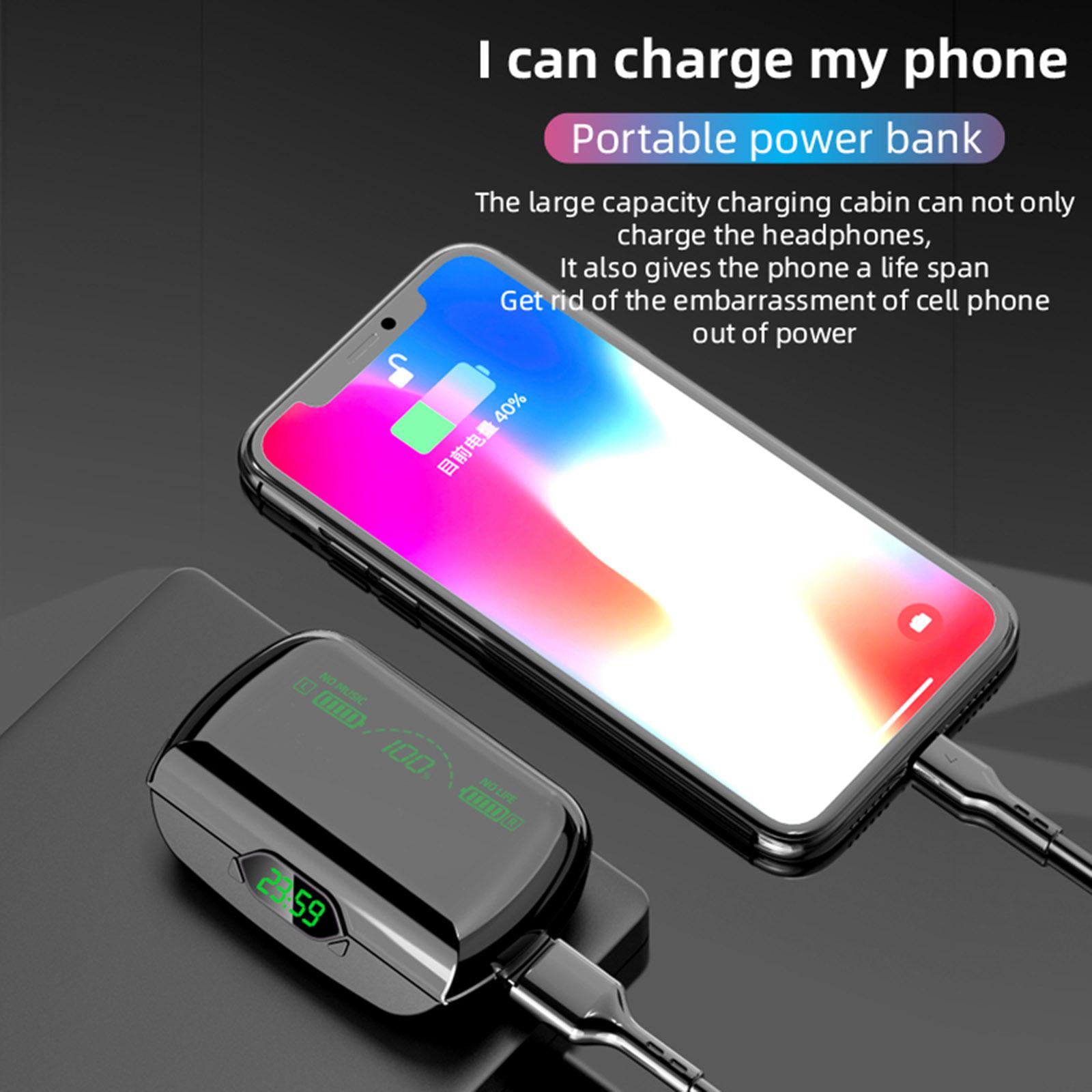 Tai nghe không dây đích thực G6 Bluetooth 5.1 TWS Earbuds không thấm mồ hôi với Mic 1200mAh