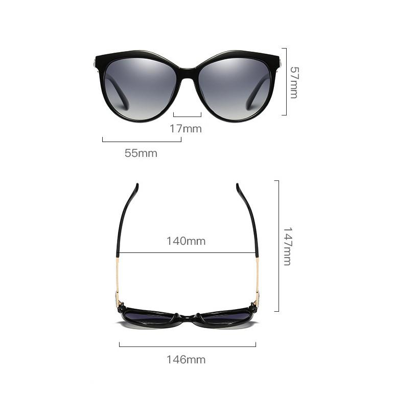 Kính Mát Nữ, Mắt Kính Nữ Phân Cực Thời Trang Italia, Kính Râm Nữ Ôm Mặt Tròng Kính Polarized Chống Nắng, Chống Chói Hiệu Quả AK025 - Aoron