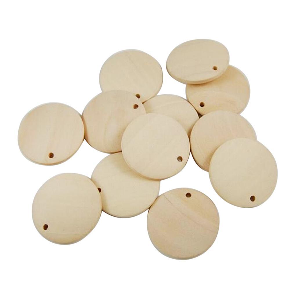 200pcs Cutout Unfinished Wood Pieces DIY Craft Home Decor Supplies 15/30mm