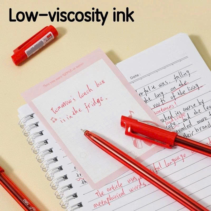 Bút Bi Dầu 0.7 mm - Mực Đỏ - Mực Xanh - Deli EQ100