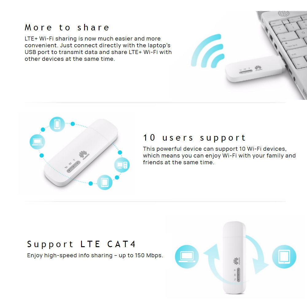 Bộ phát WiFi 3G/4G Huawei E8372H 153