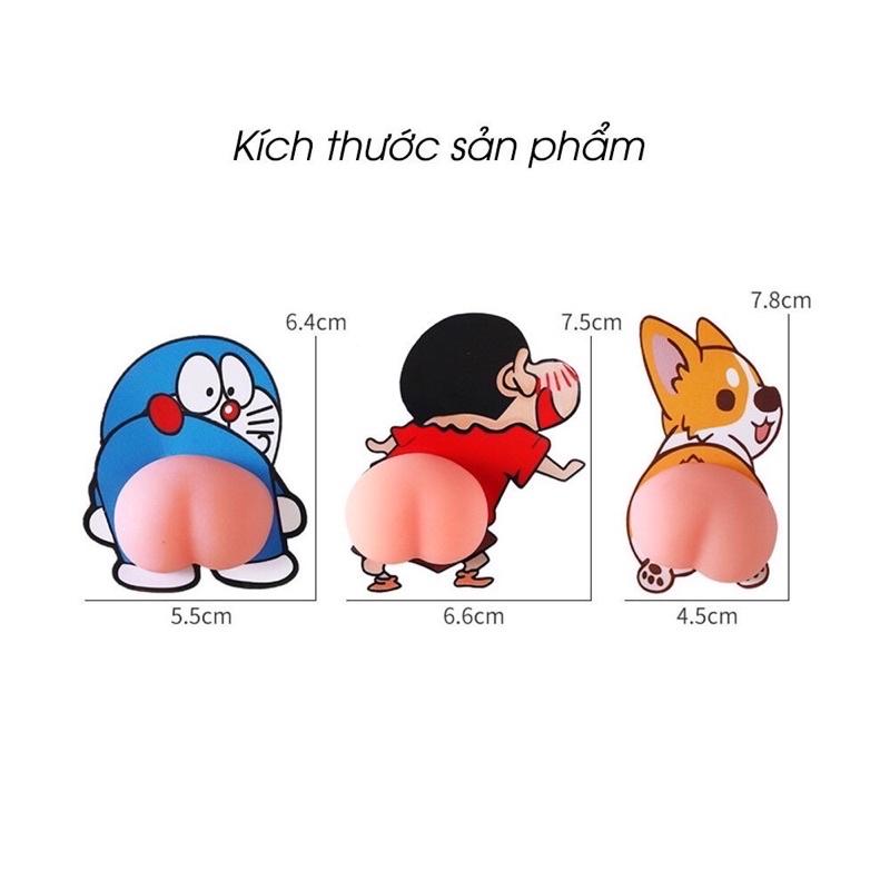 Miếng Dán Mông Mochi Sillicon Sticker Quả Đào Mông Shin Mông Chó Thú Bóp Giảm Stress, siêu hot, dán ốp điện thoại
