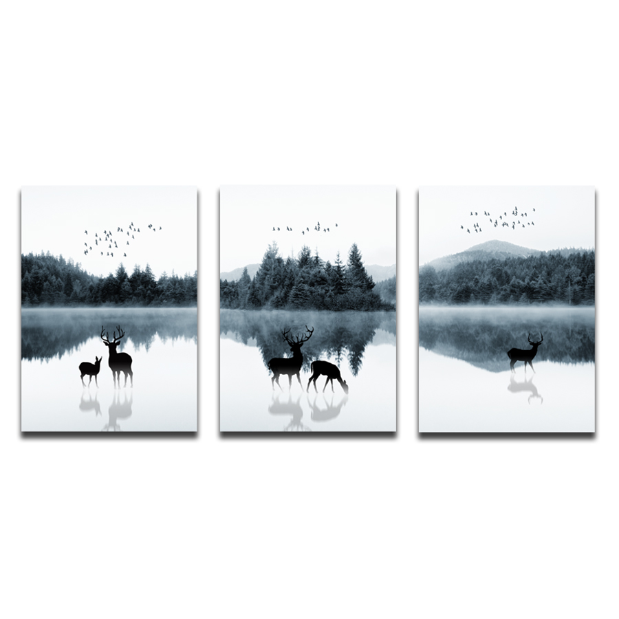Bộ 3 Tranh Canvas Tặng Kèm Sơ Đồ Treo Tranh Và Đinh Treo Tranh Chuyên Dụng - Khung Hình Phạm Gia PGTK172