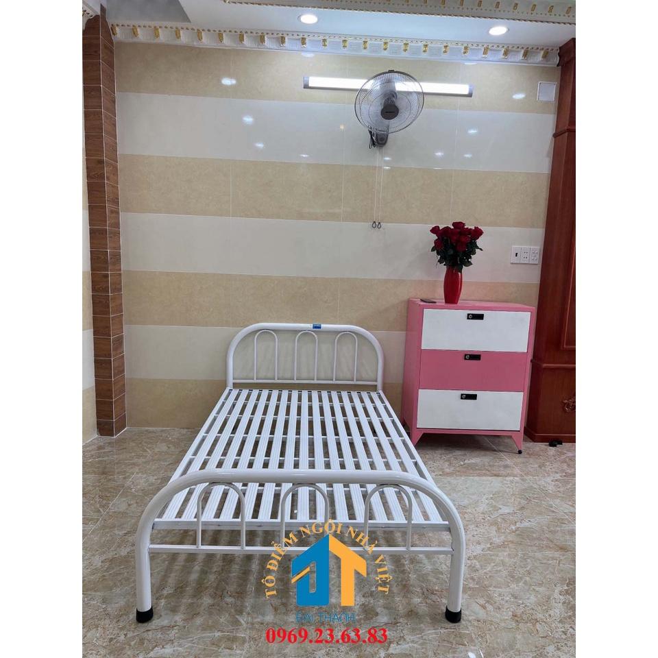 Giường sắt cao cấp mẫu đơn giản 1mx2m - ĐẠI THÀNH