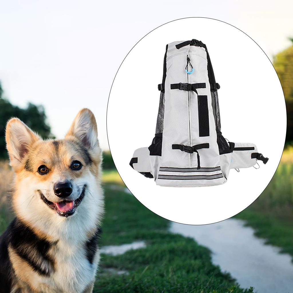 Medium Dog Carrier Backpack Pet Carrier Packsack, Breathable Hands-Free Corgi Bulldog Travel Bag for Walking Hiking Bike Motorcycle