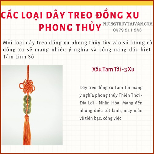 Dây xu màu đỏ - Vật phẩm phong thủy.
