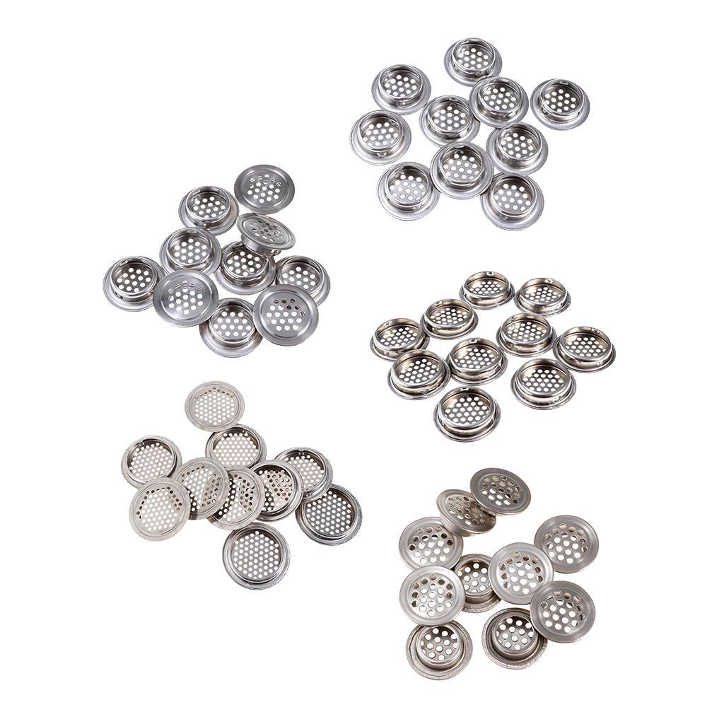3X Stainless Steel Air Vent Louver Round Hole Air Vent Cover Louver 19mm