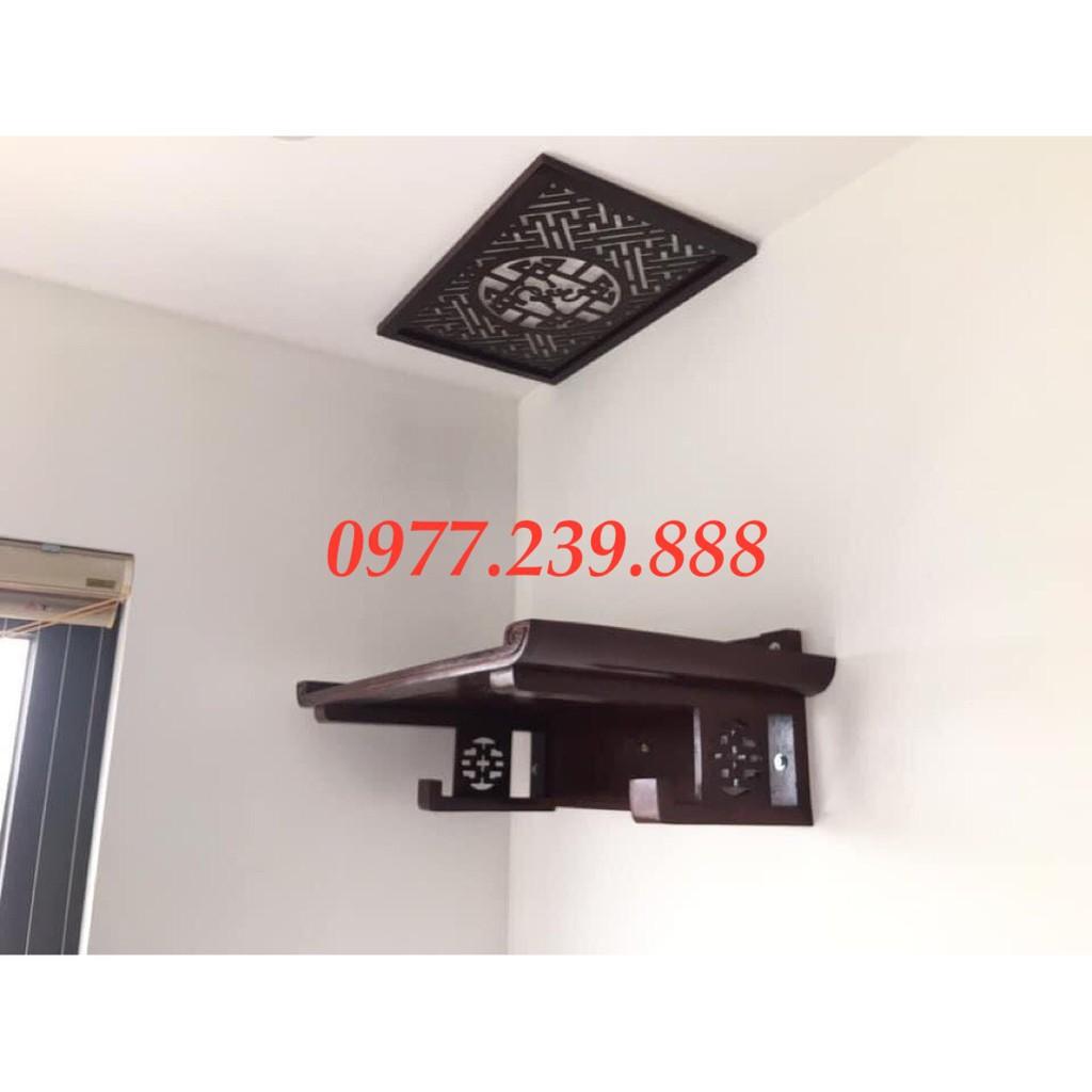 bàn thờ gỗ sồi 107cm kèm chắn khói