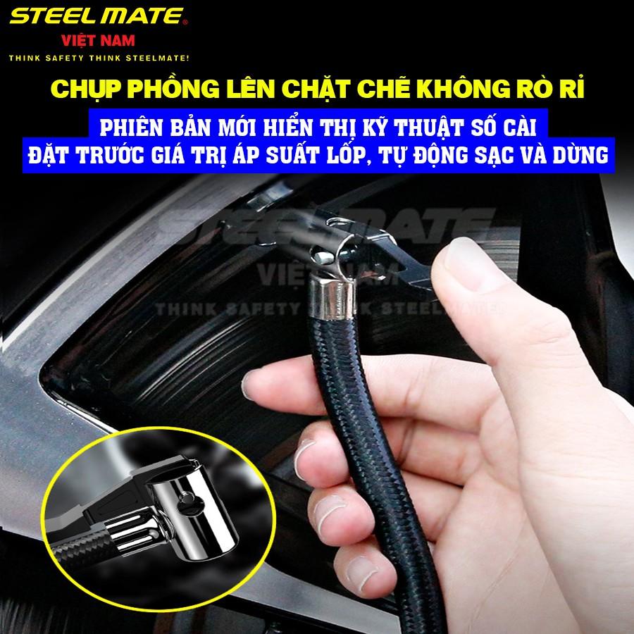 Máy bơm lốp ô tô điện tử chính hãng STEELMATE thông minh tự ngắt có màn hình LCD hiển thị thông số - BẢO HÀNH 12 THÁNG