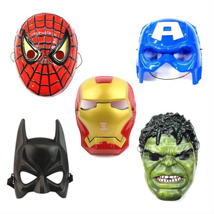 (20 mẫu) Mặt nạ siêu anh hùng siêu nhân nhện, đội trưởng mỹ cho bé halloween quà tặng
