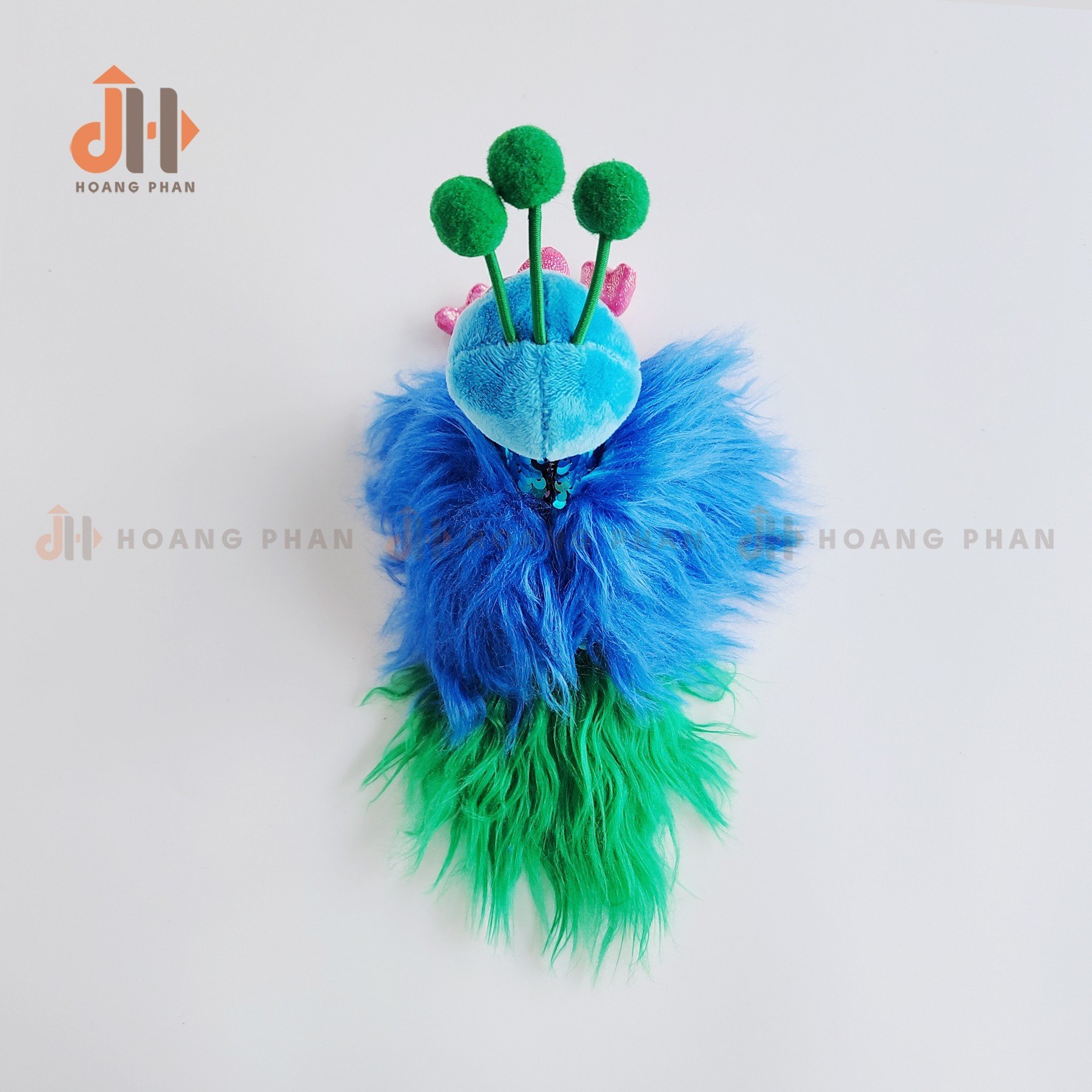 Thú Sequin nhồi bông - Chim Công xanh đính cườm lấp lánh