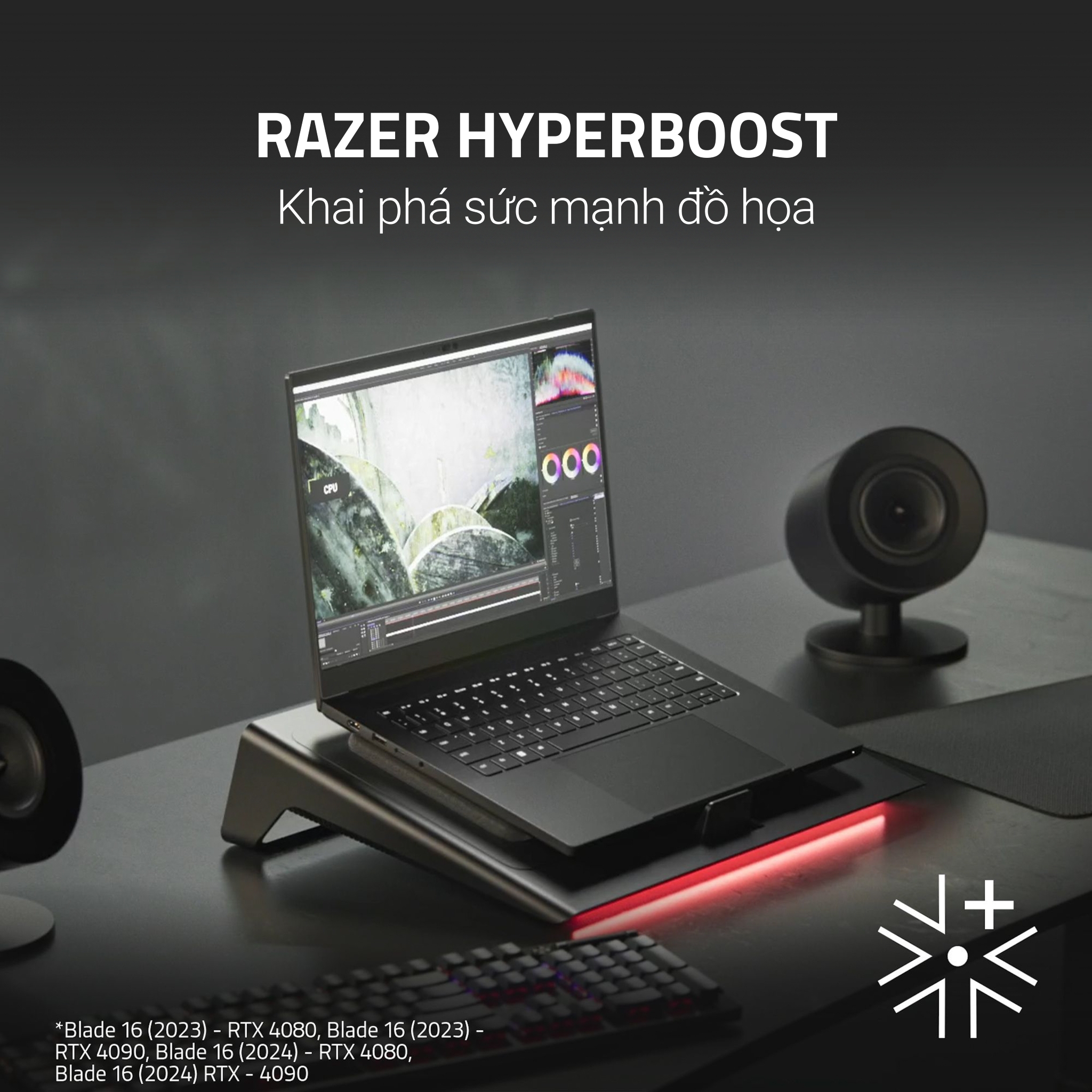 Đế tản nhiệt Razer Laptop Cooling Pad | 14&quot; đến 18&quot; inch | 3 Cổng USB-A 2.0 Kết Nối | Nhiệt Độ Mát lên tới 16 Độ | Hàng Chính Hãng