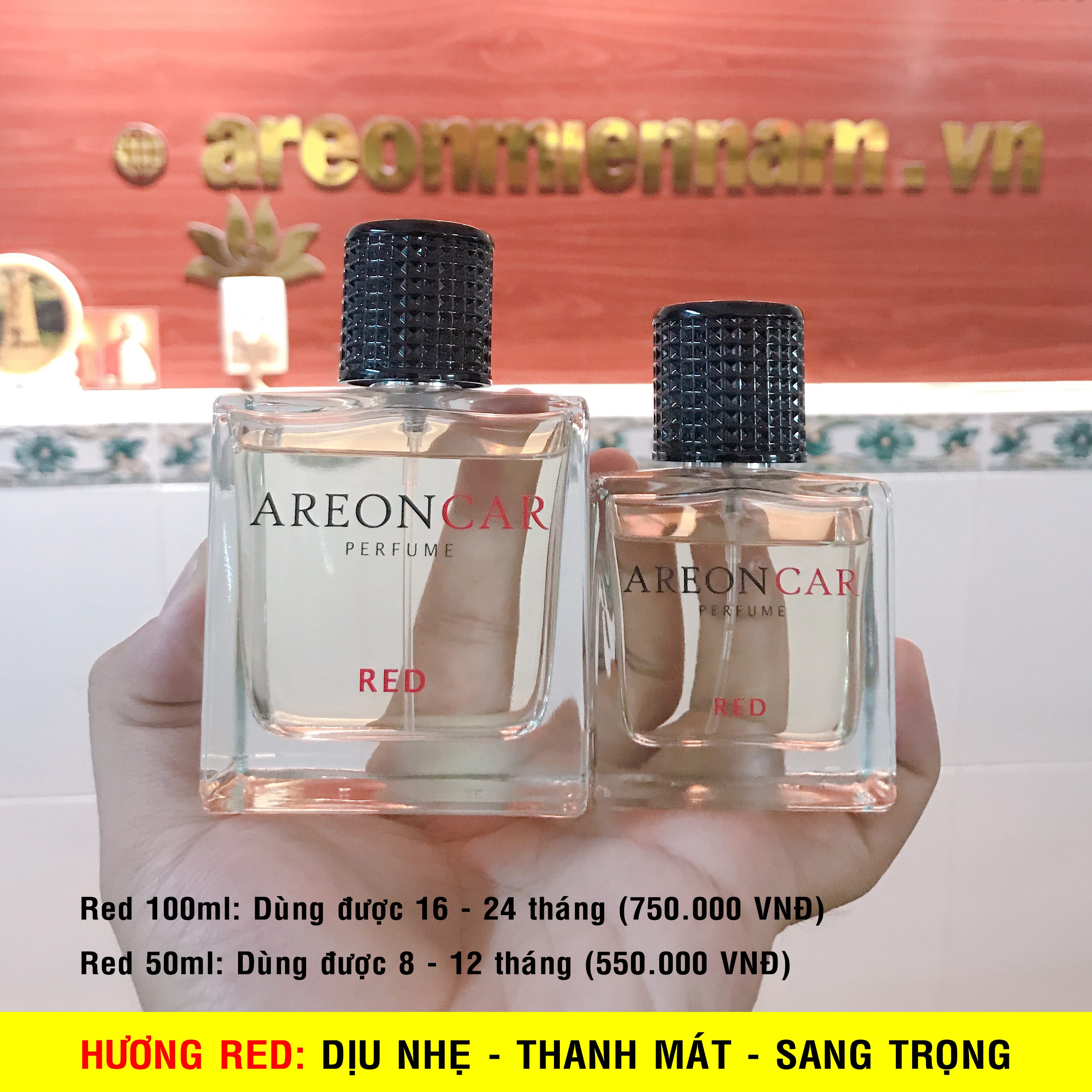 Nước hoa ô tô cao cấp AREON Car Red Perfume 100ml - NHẬP KHẨU BULGARIA