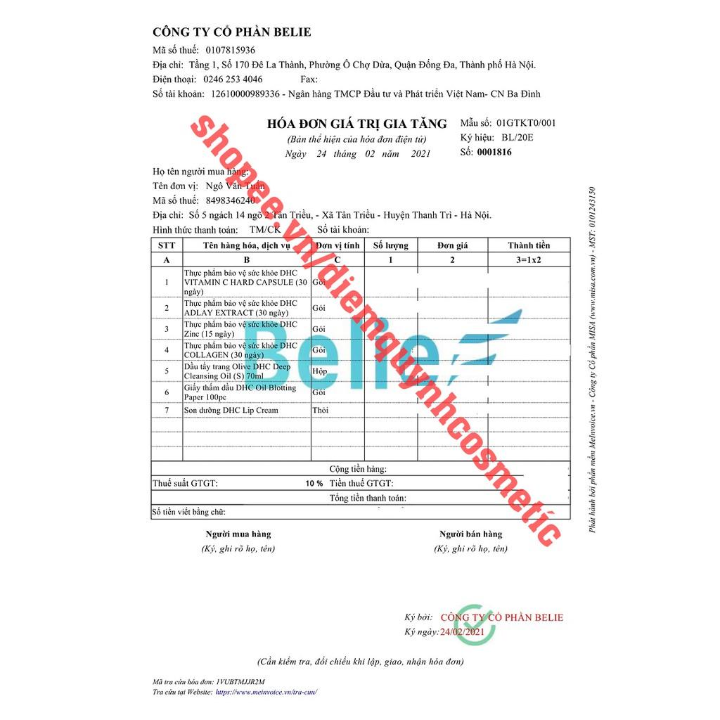 Viên uống Bổ sung Kẽm DHC Zinc 15v/gói và 30v/gói