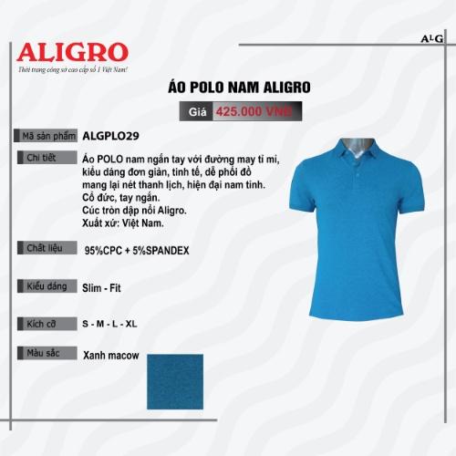 Hình ảnh Áo polo nam ngắn tay ALIGRO chất liệu cotton siêu nhẹ mềm mịn, 2 màu đơn giản, chuẩn form ALGPLO3A2M
