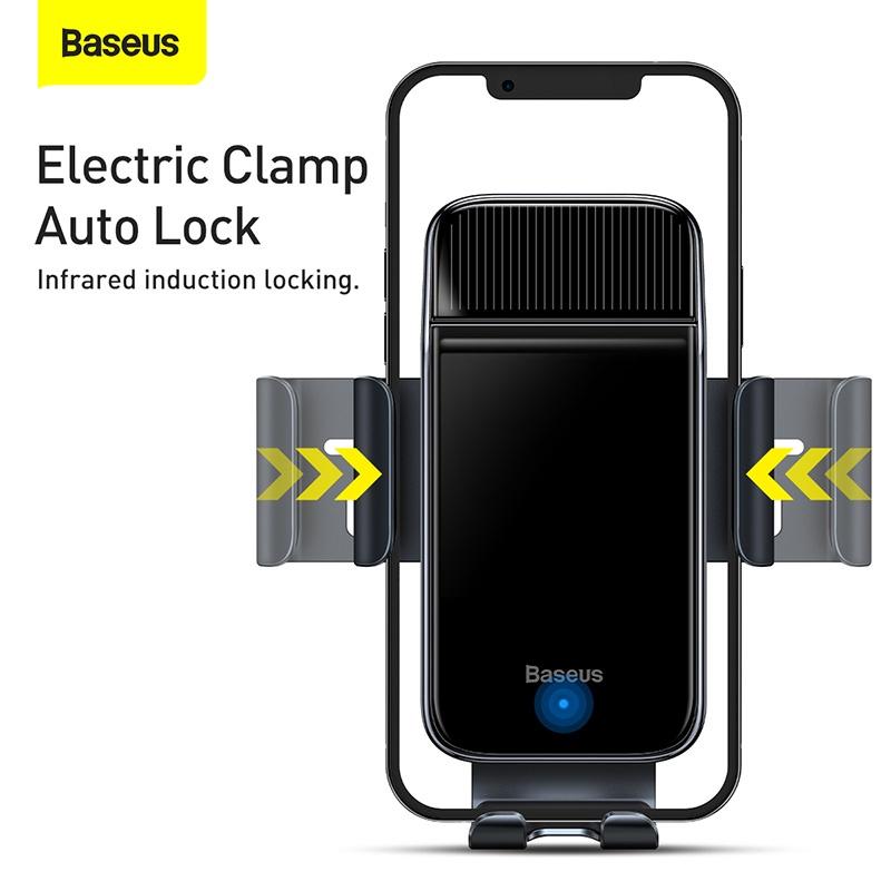 Baseus -BaseusMall VN Đế giữ điện thoại tích cảm biến Baseus Smart Solar Power Wireless Car Mount Electric Holder (Hàng chính hãng)