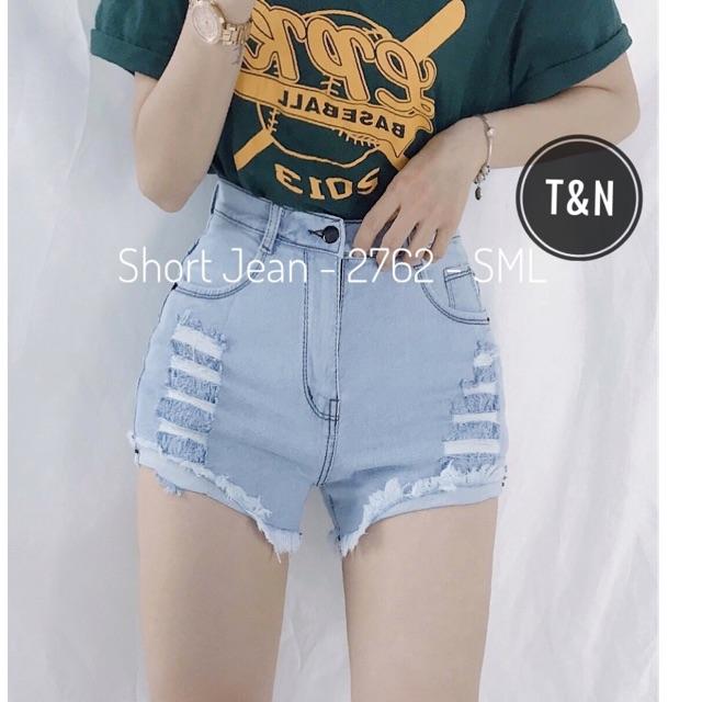 QUẦN SHORT JEAN RÁCH, LƯNG CAO 2762