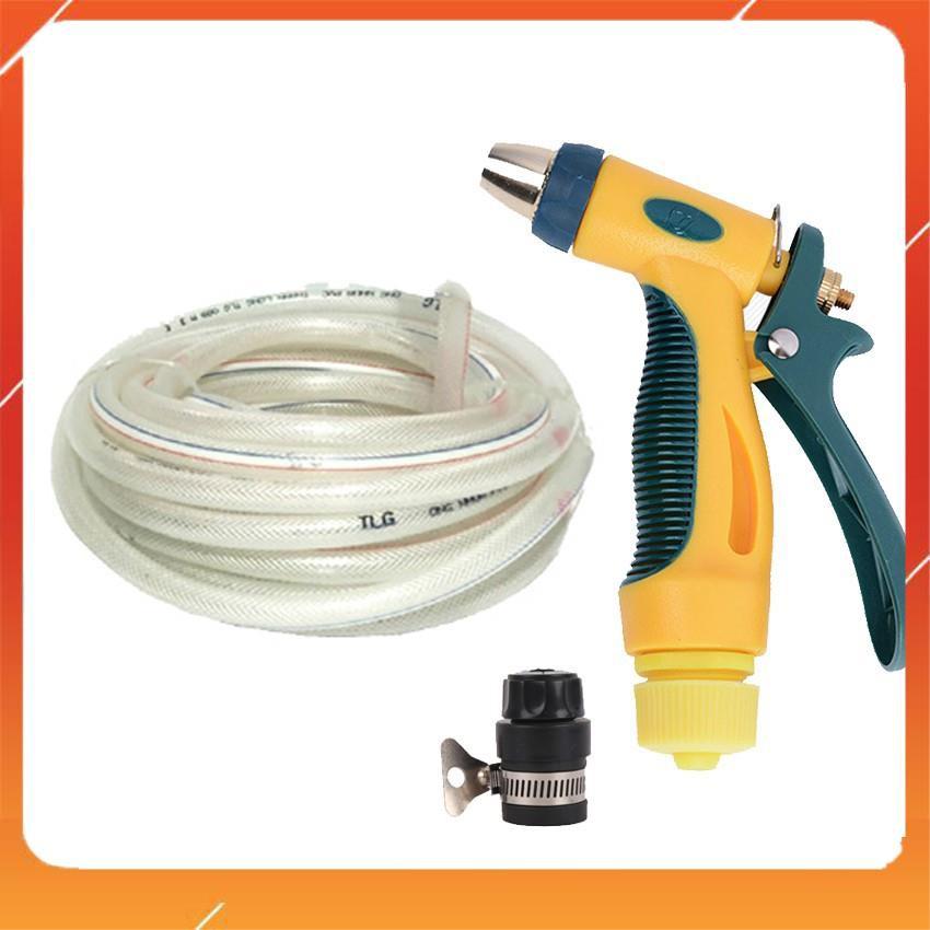 Bộ dây vòi xịt nước rửa xe,tưới cây tăng áp 3 lần 7-10m