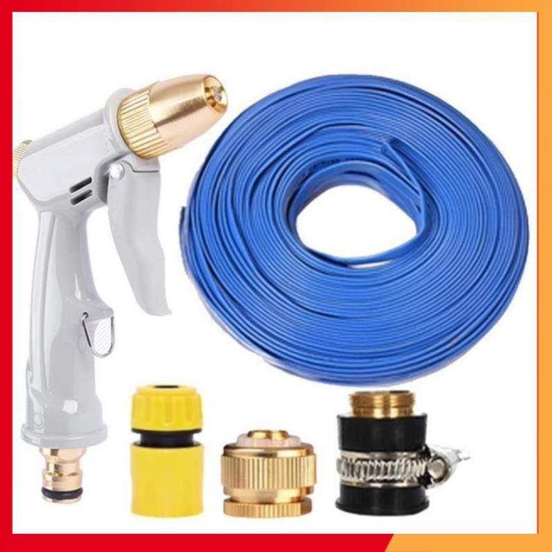 Bộ dây vòi xịt nước tưới cây rửa xe,tăng áp 3 lần, loại 3-5m (cút nhựa nối đồng nhựa) 206846