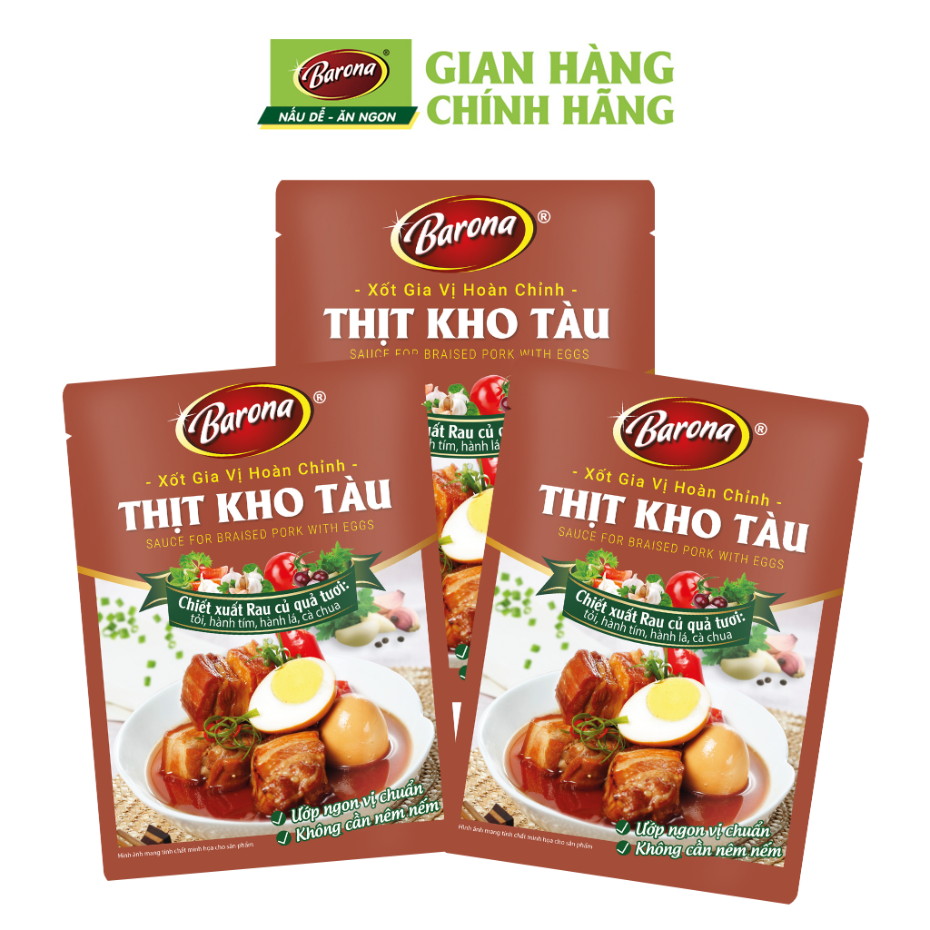 Combo 3 gói Xốt Gia Vị Hoàn Chỉnh - Thịt Kho Tàu 80g