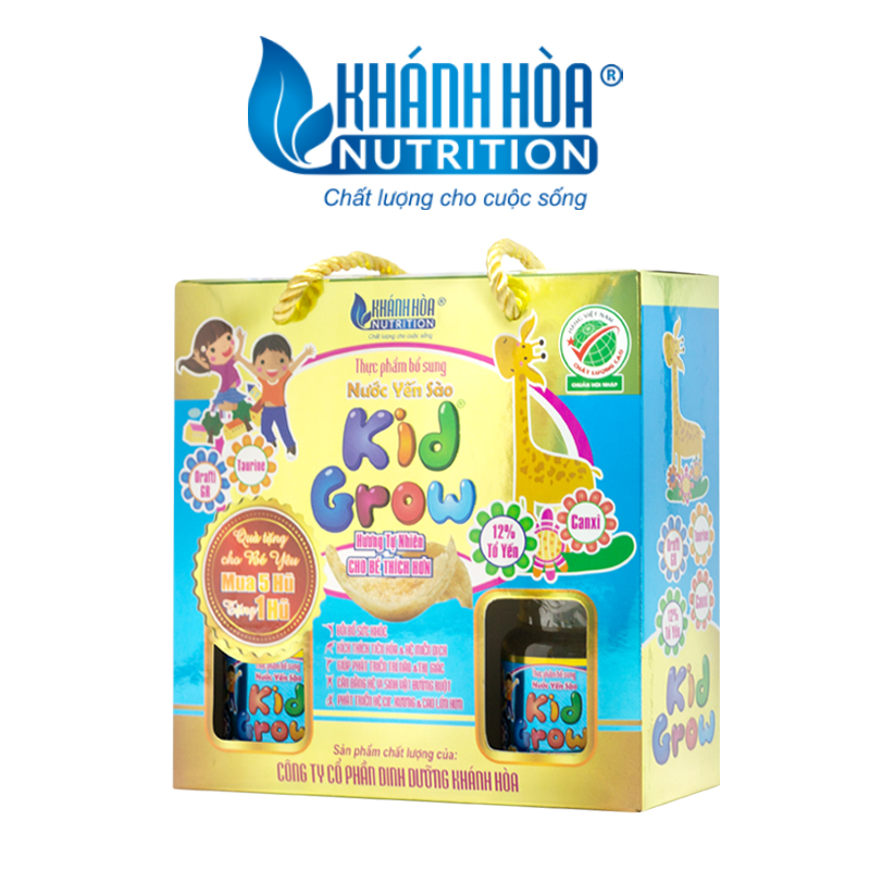 Nước Yến Sào KidGrow 12% Hương Tự Nhiên - Khánh Hòa Nutrition - Block 6 lọ x 70 ML