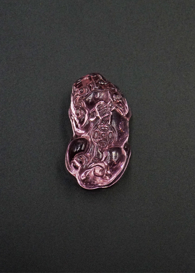 Mặt dây Tỳ Hưu đá Topaz hồng Tài Lộc - mạng Hỏa