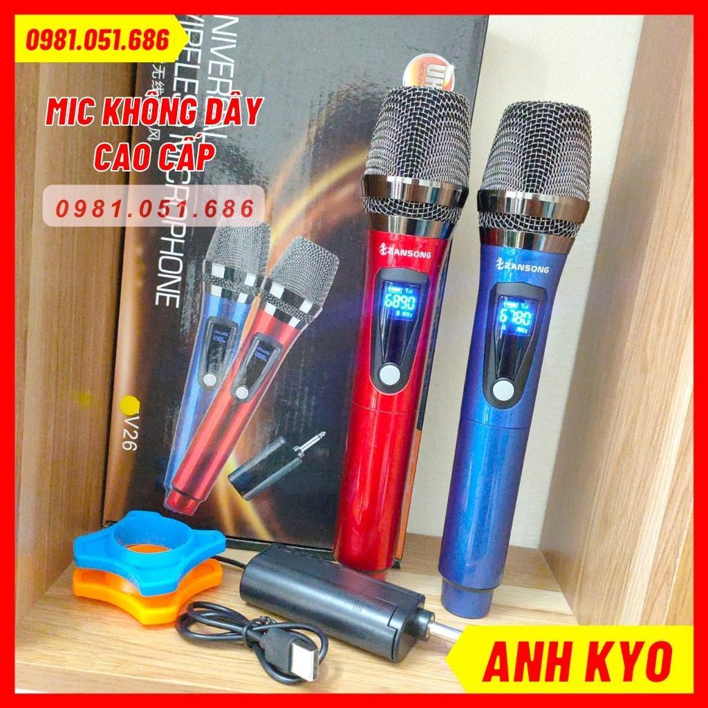 Mic Không Dây Cao Cấp ZANSONG Cao Cấp. Có Thể Kết Nối Loa Kéo, Âm Ly,Mic Thu Âm. Tặng Kèm Pin Gắn Mic. Bảo Hành 12 Tháng