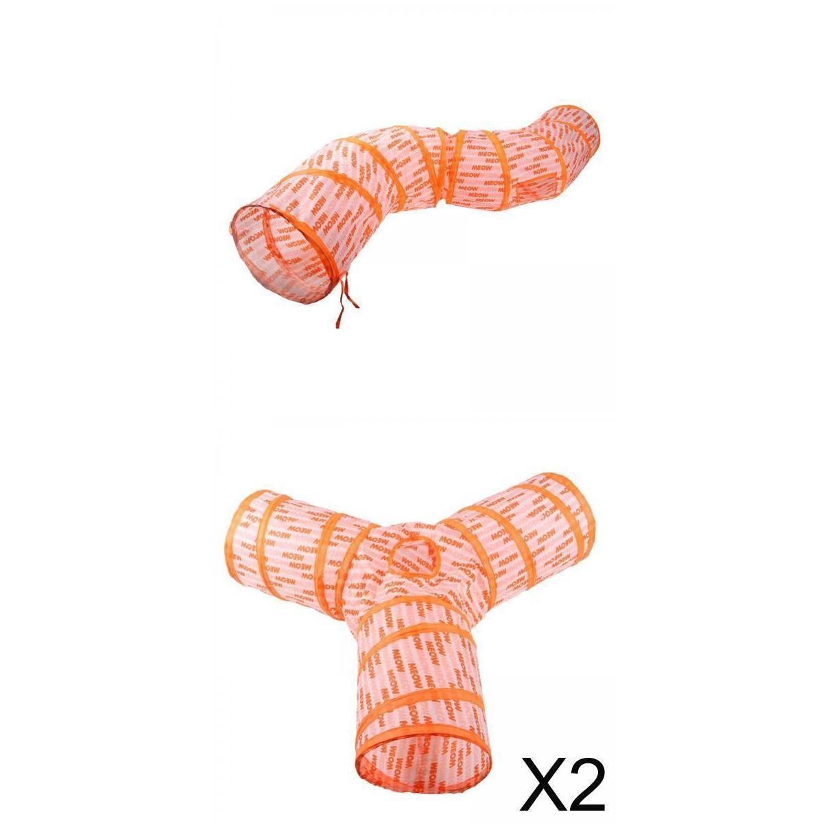 3 Pieces Cat Foldable Tunnel Toy for Bunny Kitten Small Animal Play Tunnel