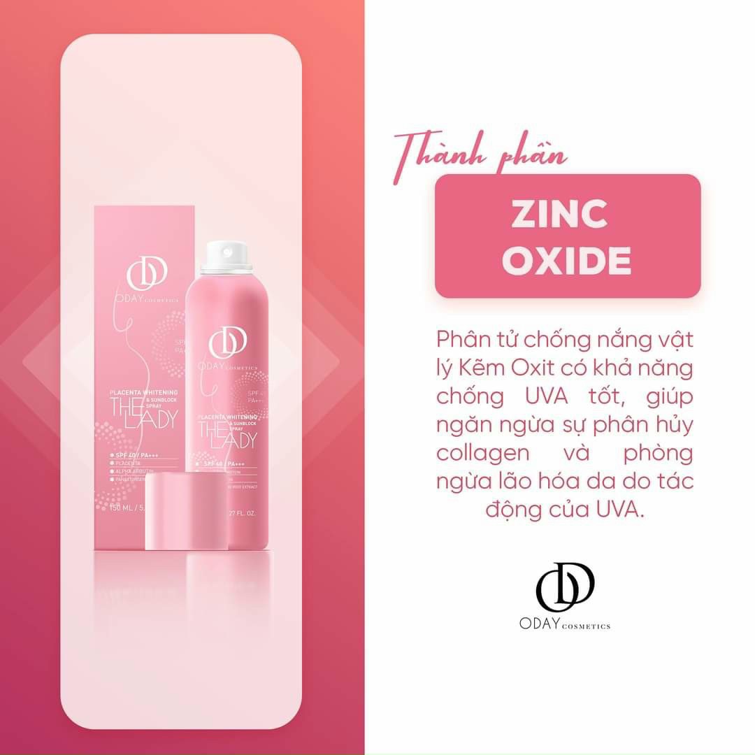 The Lady – Xịt chống nắng và dưỡng sáng da toàn thân - Oday Cosmetics