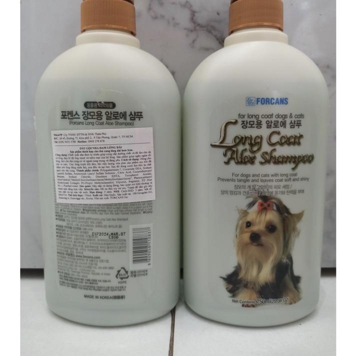 Sữa tắm dưỡng lông cho chó lông dài Forcan Hàn Quốc chai 750ml