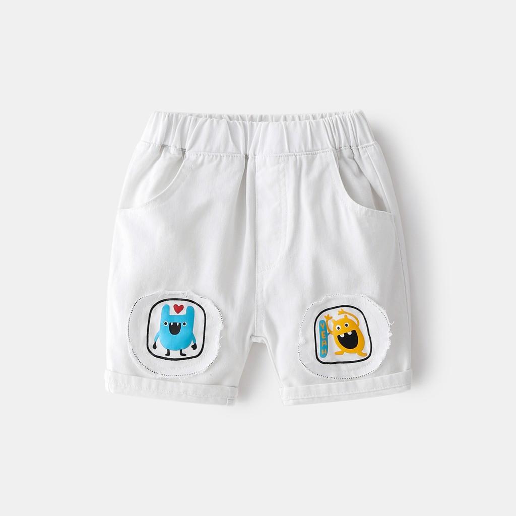 Quần Jeans Cho Bé WELLKIDS Quần Short Cho Bé Họa Tiết Monster Chất Bò Mềm 033