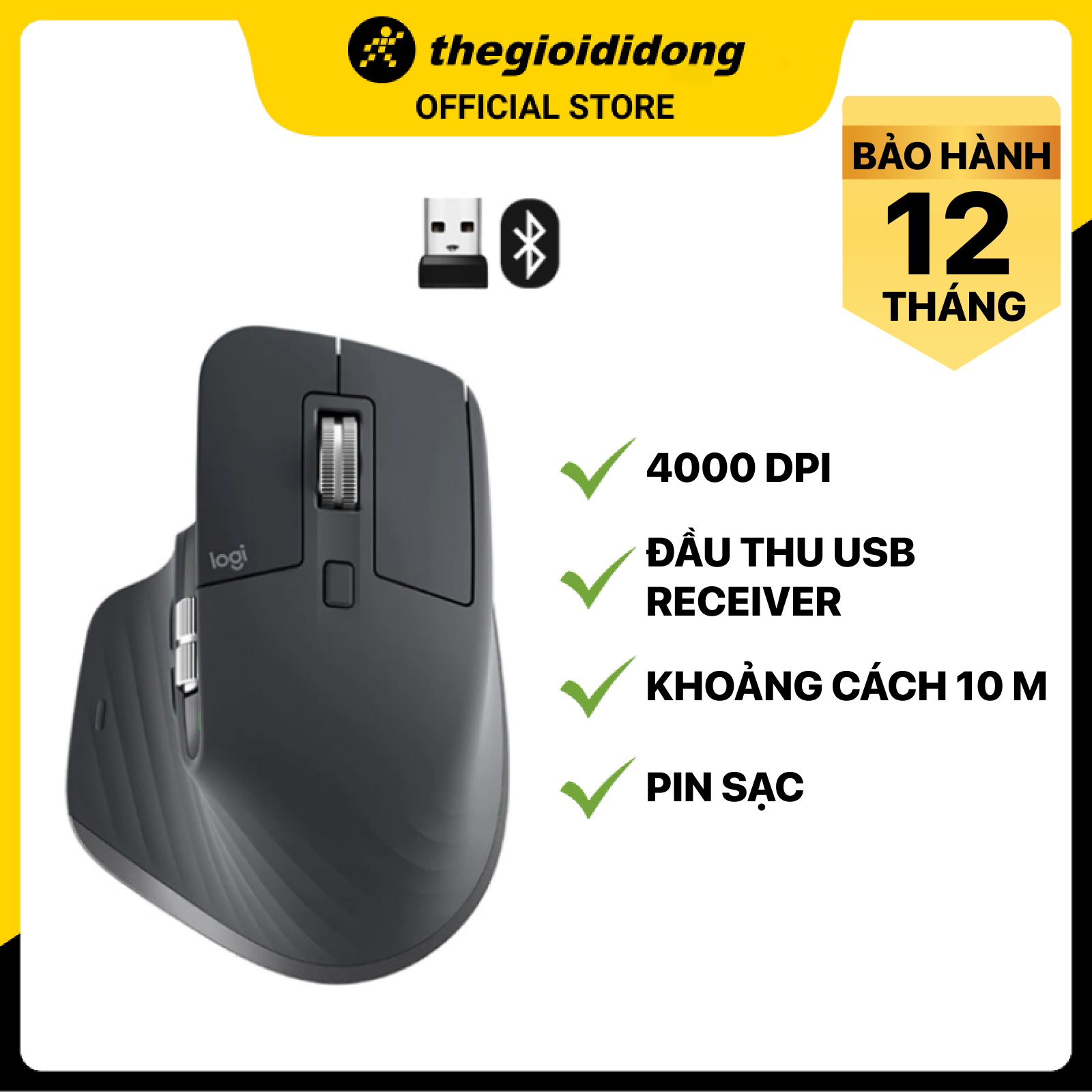 Chuột không dây Logitech MX Master 3 Đen - Hàng Chính Hãng