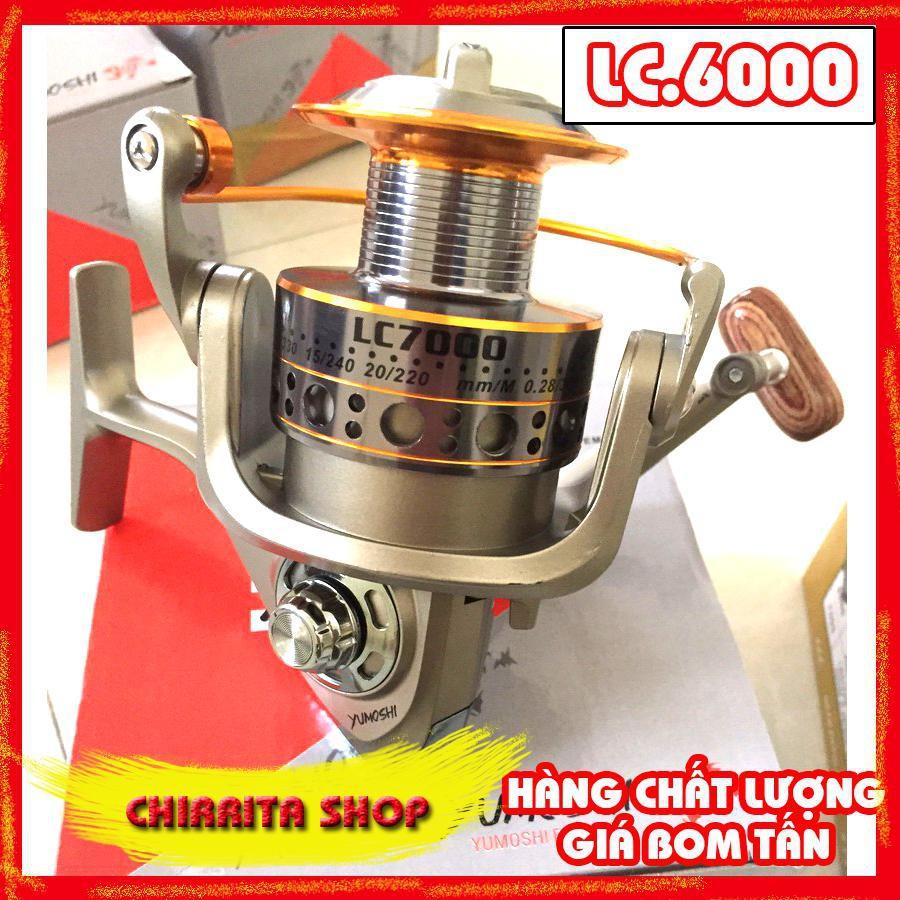 Máy Câu Cá Yumoshi LC 12 Bạc Đạn ĐỦ SIZE 4000, 5000, 6000, 7000 - Hàng Chất Lượng - Giá Bom Tấn