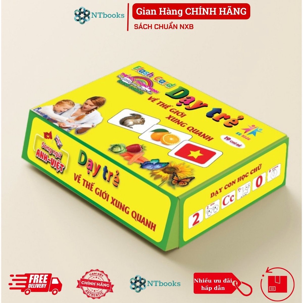 Sách - Thẻ Học Thông Minh Flashcard song ngữ Việt - Anh 19 Chủ Đề - Dạy trẻ về thế giới xung quanh