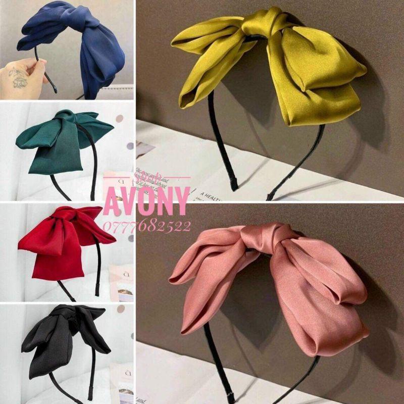 Cài tóc - bờm tóc đính nơ vải phiên bản to