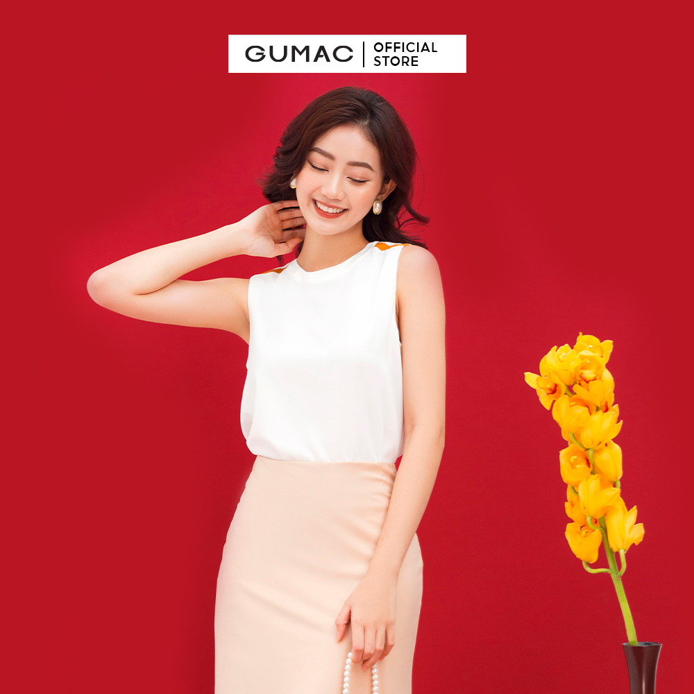 Chân váy dài GUMAC VC03034 lụa xòe lưng liền
