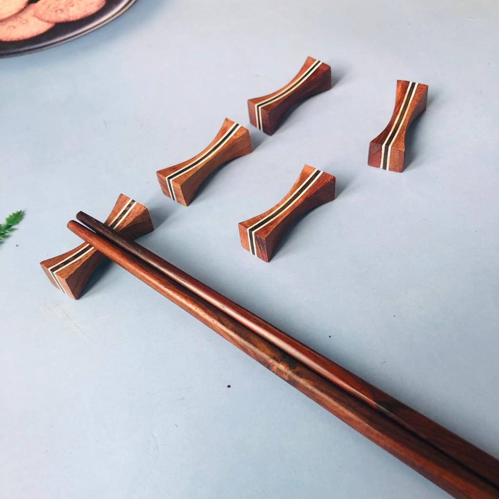 Gác/Kê Đũa Gỗ Hình Nơ Xinh Xắn, Thiết Kế Tối Giản Phong Cách Nhật Bản, Phụ Kiện Bàn Ăn Của Craft Closet