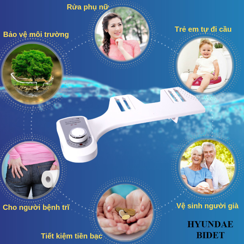 Vòi xịt rửa vệ sinh tự động Bidet HB-100 - 1 vòi phun nước lạnh