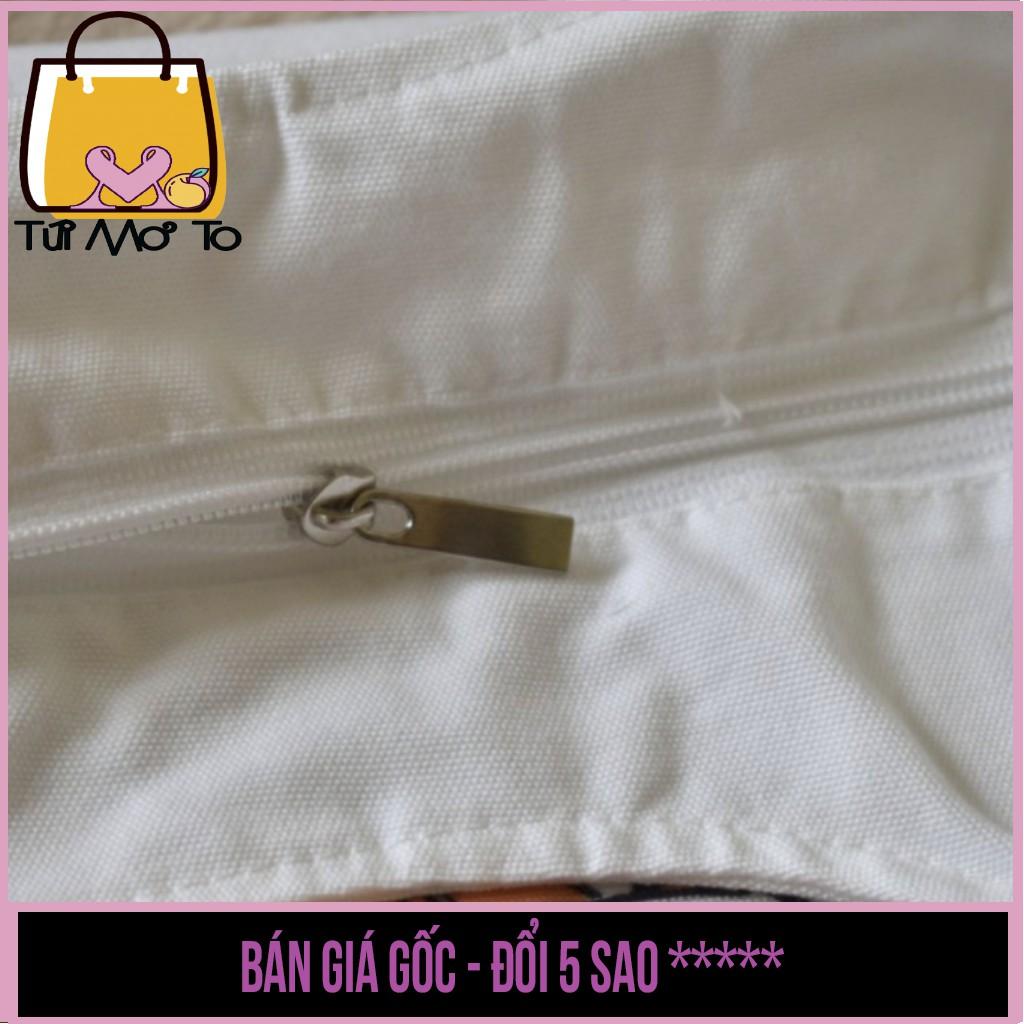 Túi tote túi vải túi canvas quai tròn có khóa kéo in hình cặp đôi mặc áo hoodie - Túi Mơ To store