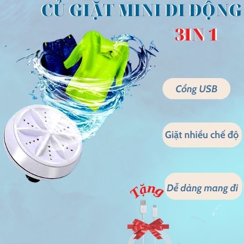 Máy giặt mini tự động kết hợp làm máy rửa bát đĩa nhỏ gọn dễ dàng mang đi du lịch và công tác, đồ gia dụng thông minh