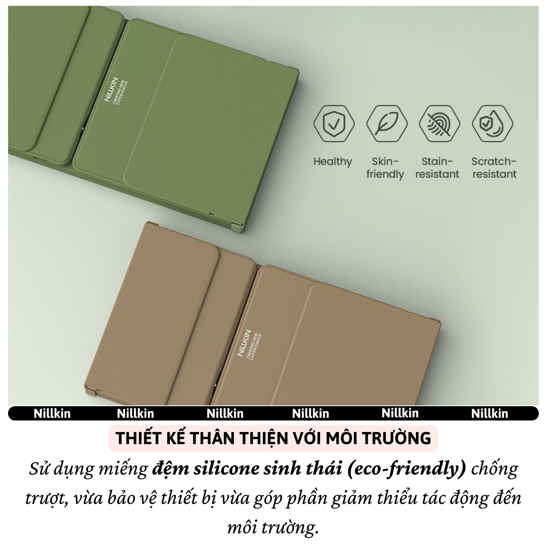 Bàn phím gấp gọn di động không dây bluetooth V5.2 tích hợp trackpad &amp; phím số hiệu Nillkin Cube Pocket - Nhỏ gọn, mỏng nhẹ, phím tắt thông minh, hỗ trợ Androids &amp; iOS, gõ thoải mái cho iPad cho iPhone, máy tính bảng, cho macbook, laptop - hàng nhập khẩu