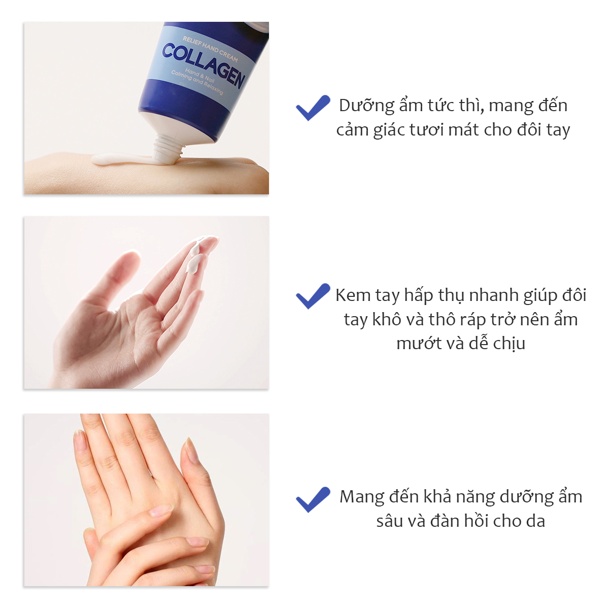 Kem Dưỡng Tay Giảm Nếp Nhăn, Chống Lão Hóa, Sáng Da Collagen Tenzero Relief Hand Cream 100ml